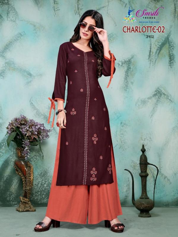 Smriti Trendz Charlotte 2 Rayon Kurti With Plazzo